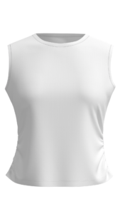 Women's Ribbed Mock Neck Sleeveless Tank Top running — custom OEM activewear by New Dong Huang