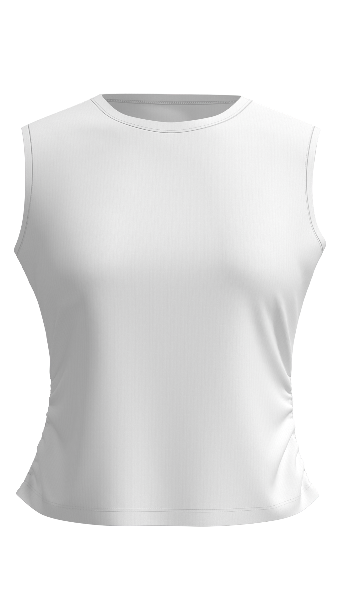 Women's Ribbed Mock Neck Sleeveless Tank Top running — custom OEM activewear by New Dong Huang