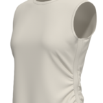 Women's Ribbed Mock Neck Sleeveless Tank Top running — custom OEM activewear by New Dong Huang