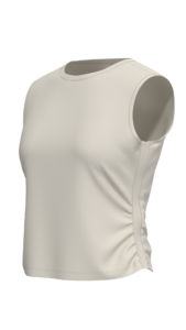 Women's Ribbed Mock Neck Sleeveless Tank Top running — custom OEM activewear by New Dong Huang