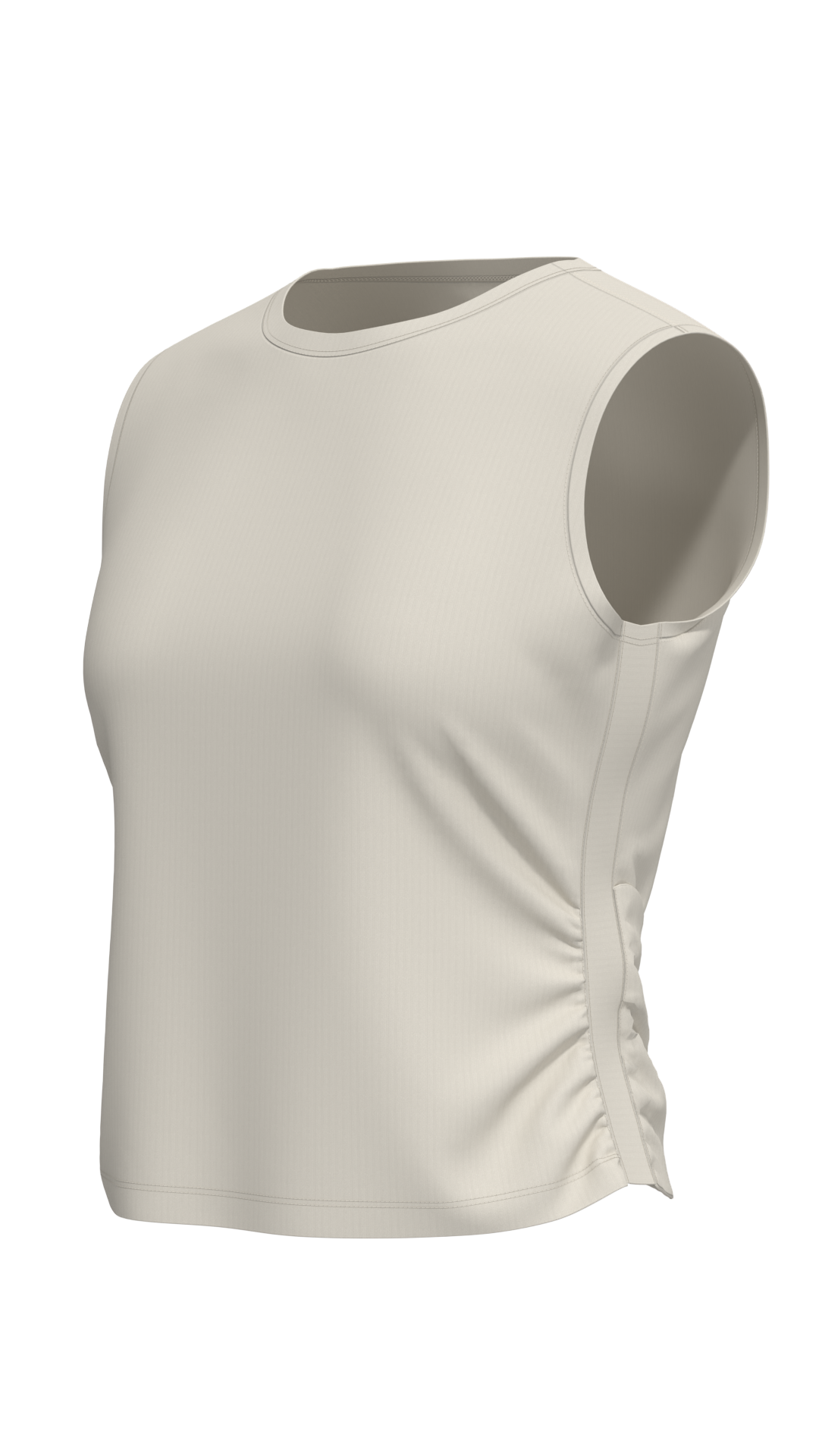 Women's Ribbed Mock Neck Sleeveless Tank Top running — custom OEM activewear by New Dong Huang