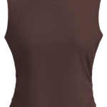 Women's Ribbed Mock Neck Sleeveless Tank Top running — custom OEM activewear by New Dong Huang
