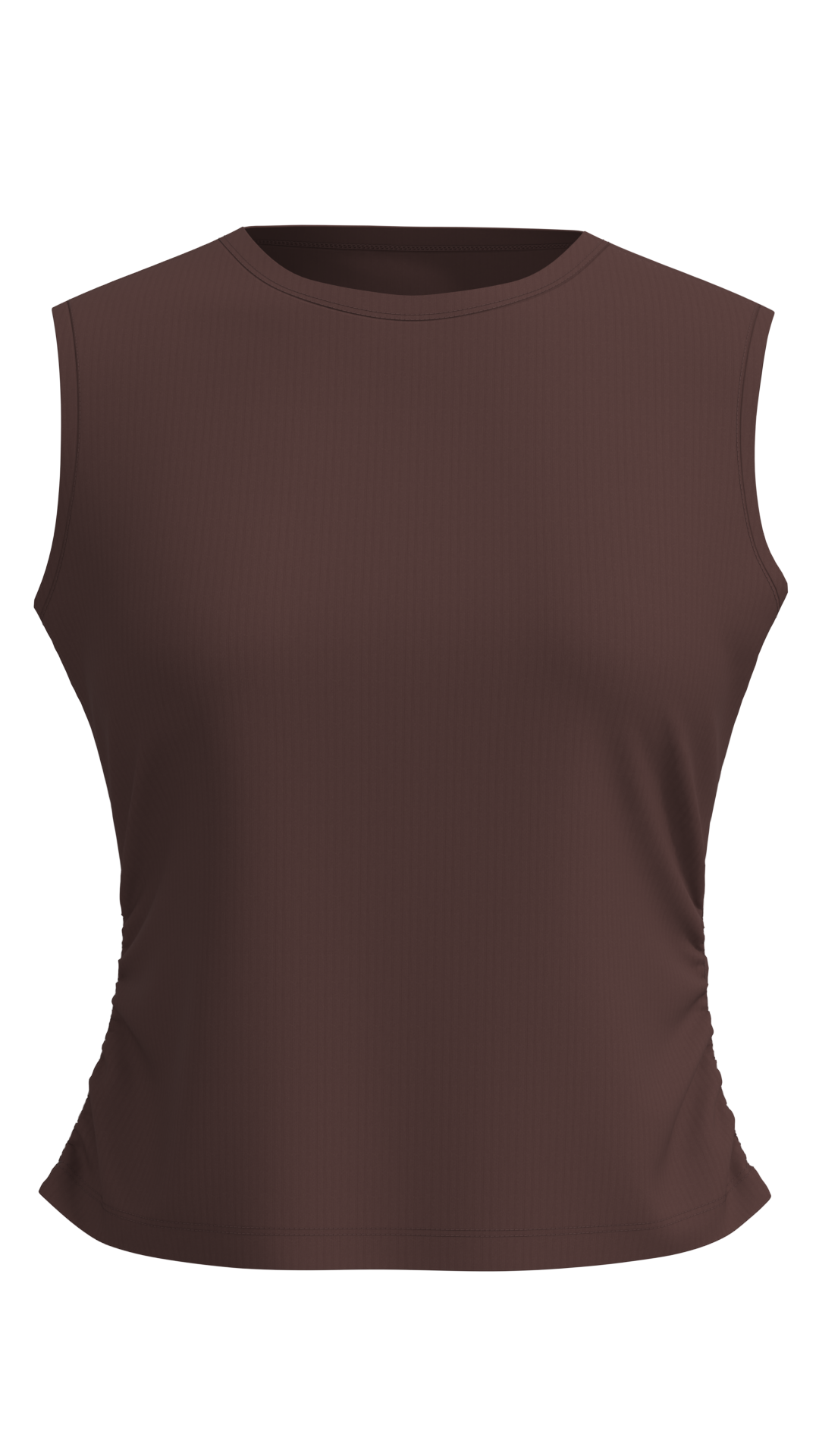 Women's Ribbed Mock Neck Sleeveless Tank Top running — custom OEM activewear by New Dong Huang