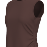 Women's Ribbed Mock Neck Sleeveless Tank Top running — custom OEM activewear by New Dong Huang