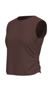 Women's Ribbed Mock Neck Sleeveless Tank Top running — custom OEM activewear by New Dong Huang