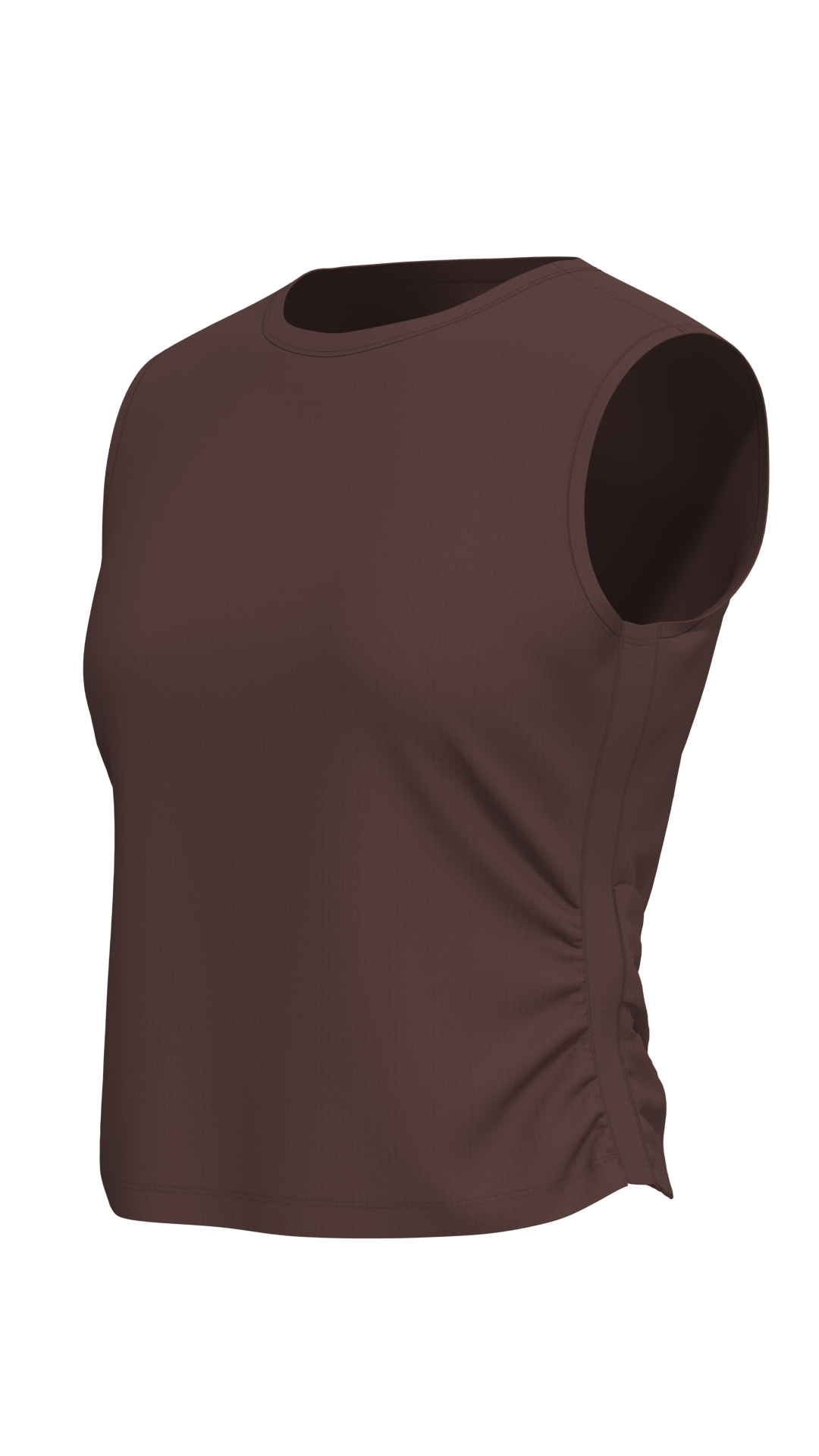 Women's Ribbed Mock Neck Sleeveless Tank Top running — custom OEM activewear by New Dong Huang