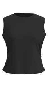 Women's Ribbed Mock Neck Sleeveless Tank Top running — custom OEM activewear by New Dong Huang