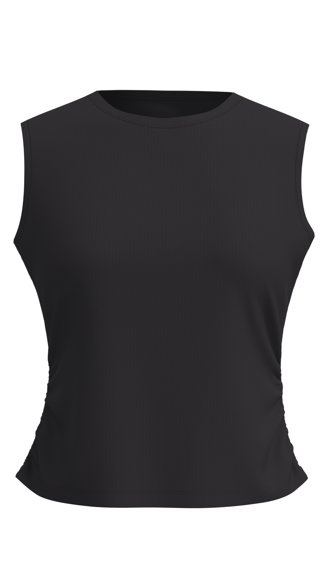 Women's Ribbed Mock Neck Sleeveless Tank Top running — custom OEM activewear by New Dong Huang