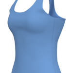 Women's Scoop Neck Racerback Tank Top with Built-In Bra running — custom OEM activewear by New...