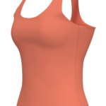 Women's Scoop Neck Racerback Tank Top with Built-In Bra running — custom OEM activewear by New...