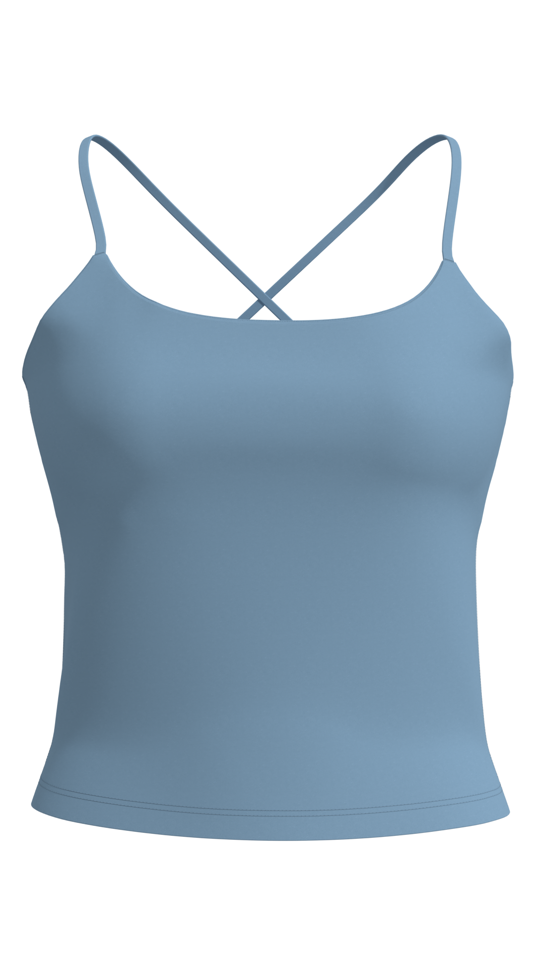 Women's Thin Strap Scoop Neck Cami Tank Top with Built-In Bra running — custom OEM activewear by...