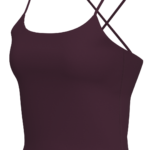 Women's Thin Strap Scoop Neck Cami Tank Top with Built-In Bra running — custom OEM activewear by...