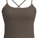 Women's Thin Strap Scoop Neck Cami Tank Top with Built-In Bra running — custom OEM activewear by...
