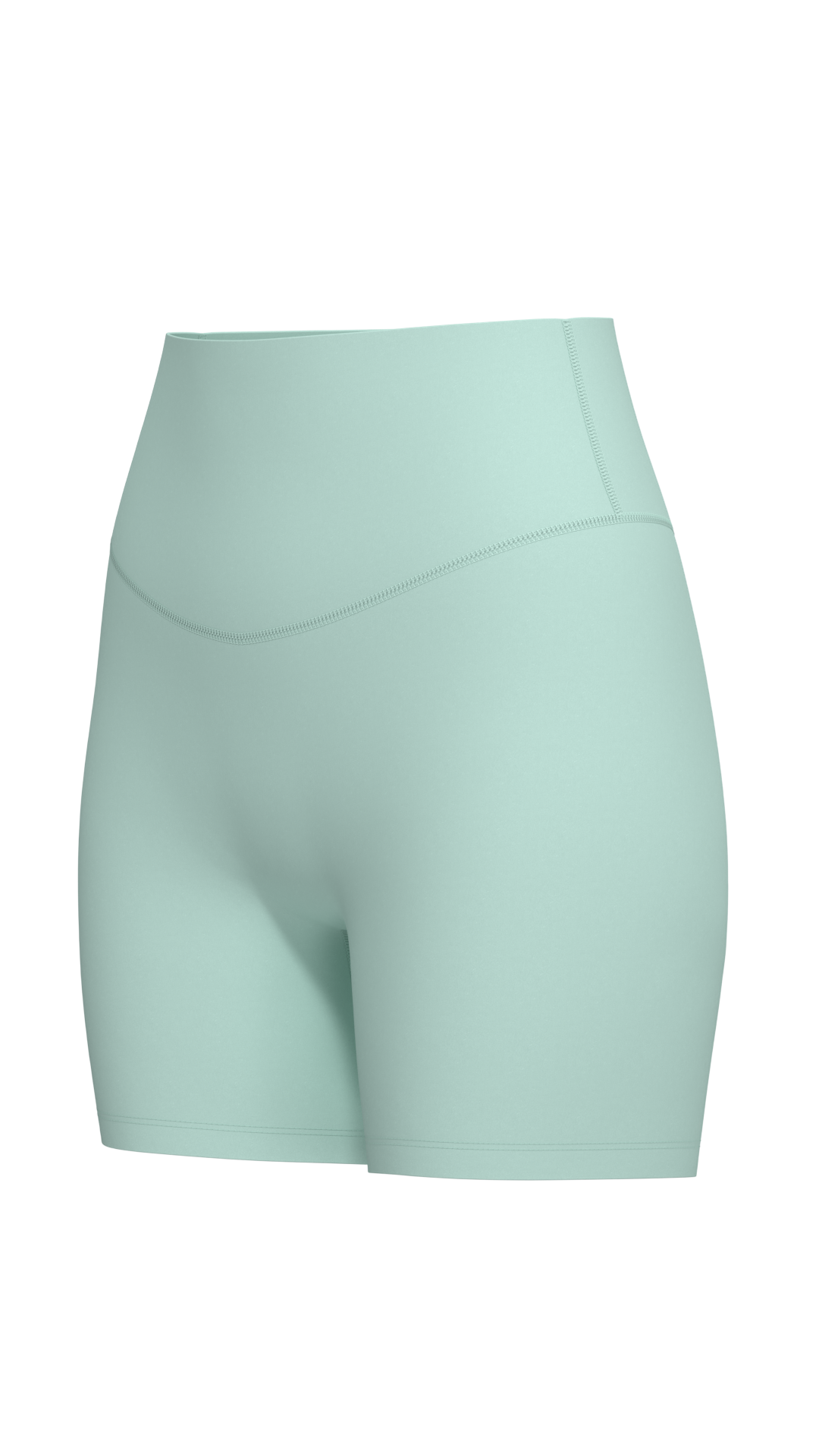 Women's High-Rise Bike Shorts with Cross-Over Waistband running — custom OEM activewear by New...