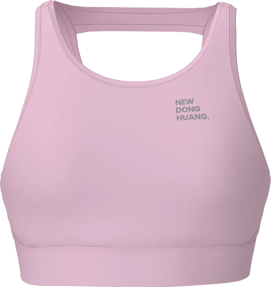 Pink open-back studio sports bra, 3D sample