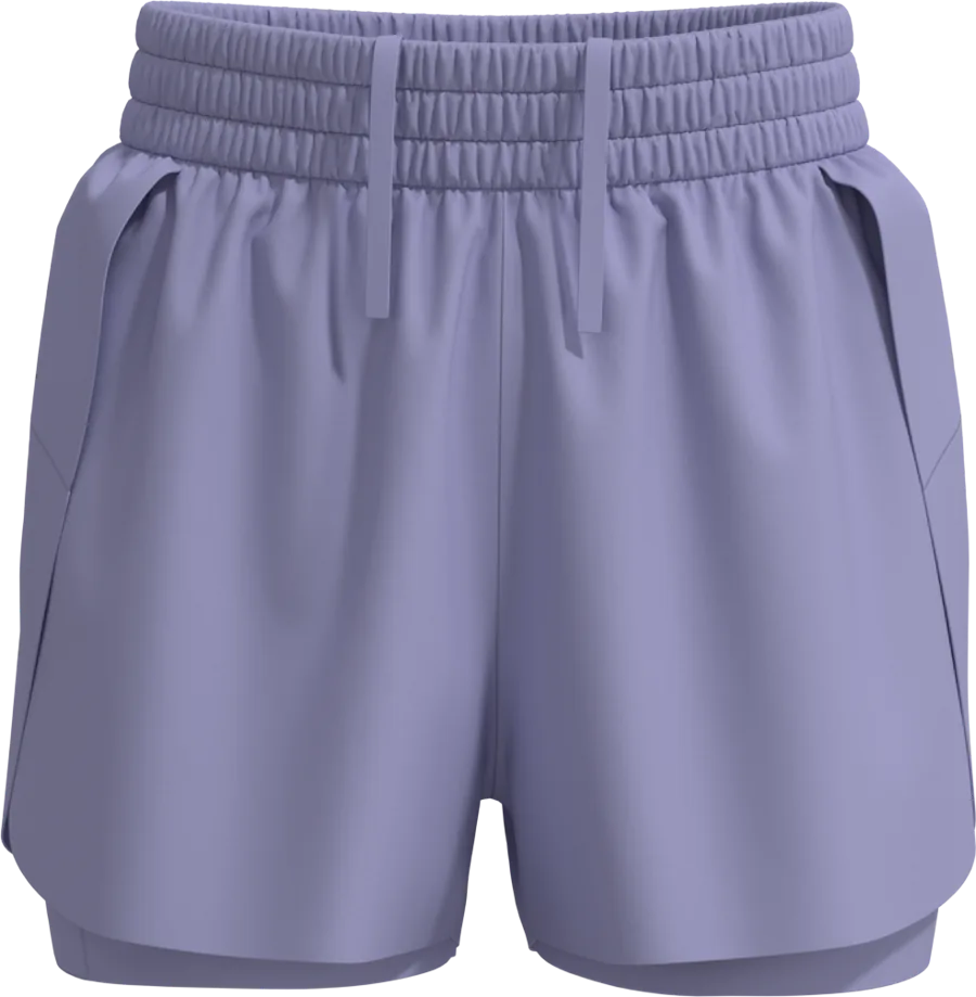 Lavender 2-in-1 running shorts with liner, 3D sample